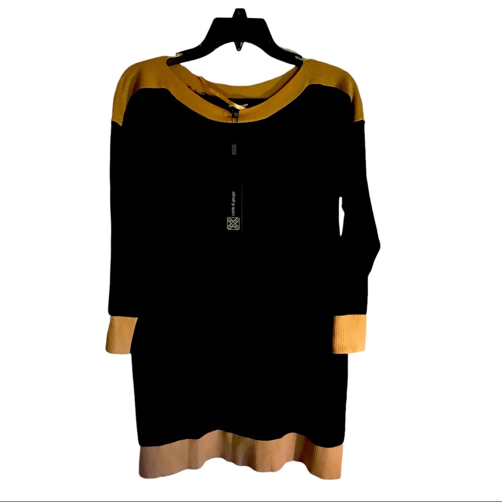 Black and brown camel hair sweater